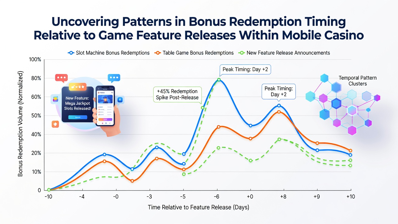 Visualisierung zeitlicher Muster zwischen Feature-Updates und Bonus-Aktivitäten in Casino-Apps